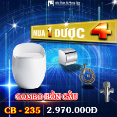 Combo Bồn Cầu Trứng Trắng Giá Rẻ CODOR CB235