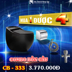 Combo Bồn Cầu Trứng Đen CODOR CB333
