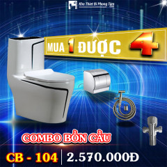 Combo Bồn Cầu Trắng Viền Đen CODOR CB104